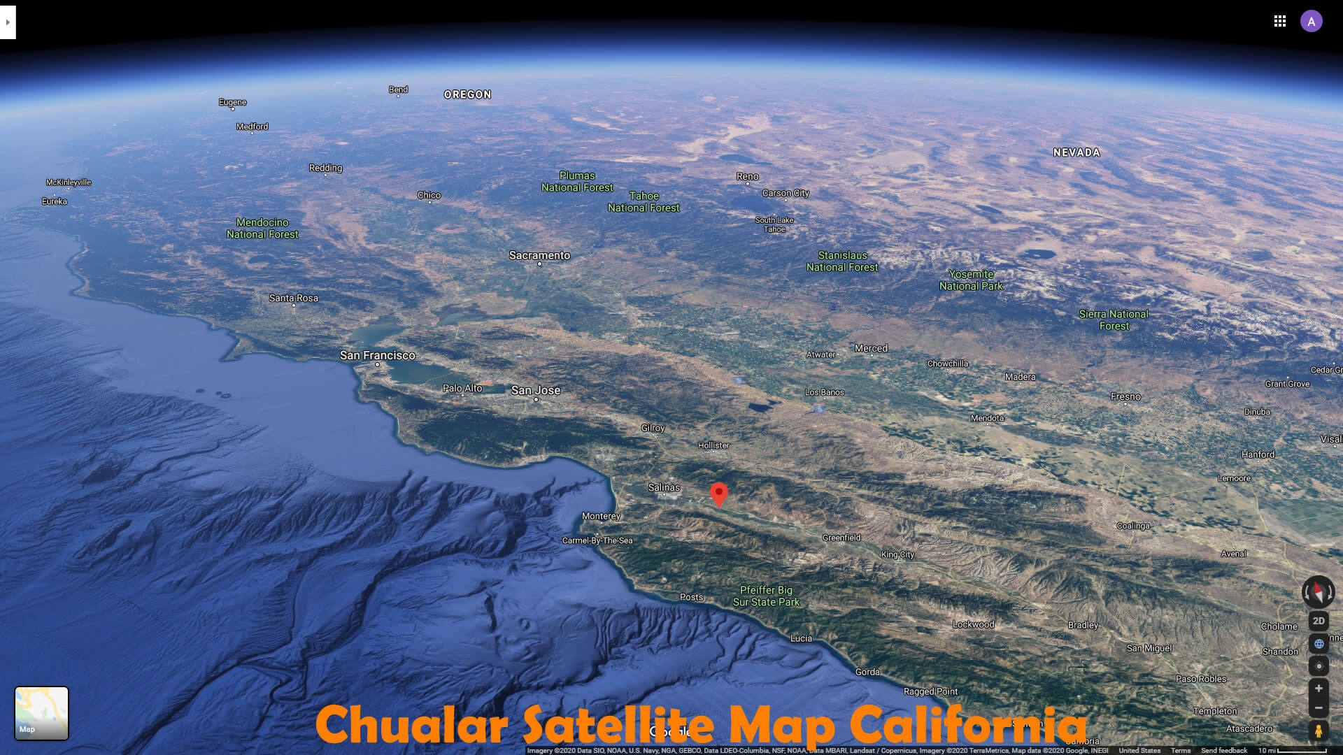 Chualar Satellite Carte californie